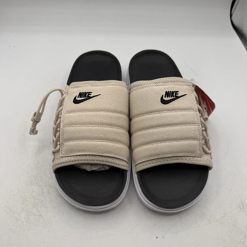Nike Asuna Slide NA Sandals Mens Sz 9 Desert Sand/Black/White Slip On CW9703-009